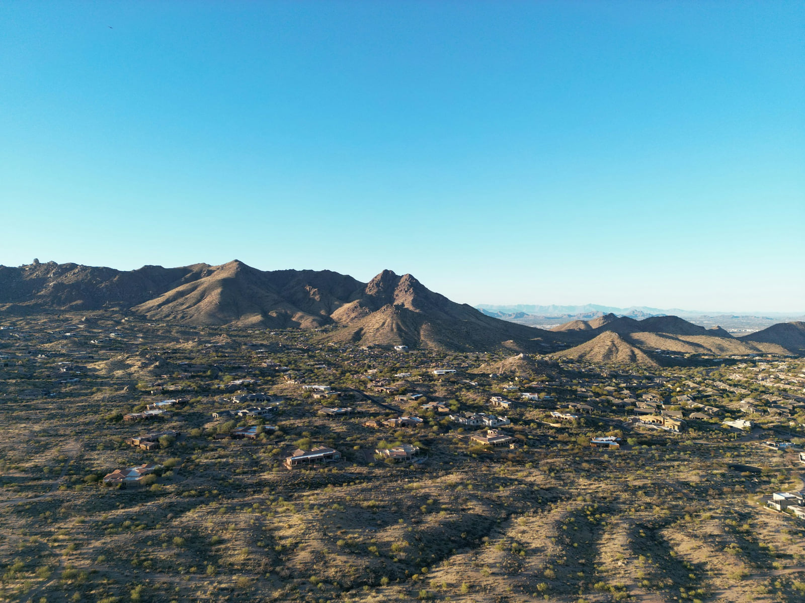 The desert landscape and residential neighborhoods around Scottsdale, Arizona.